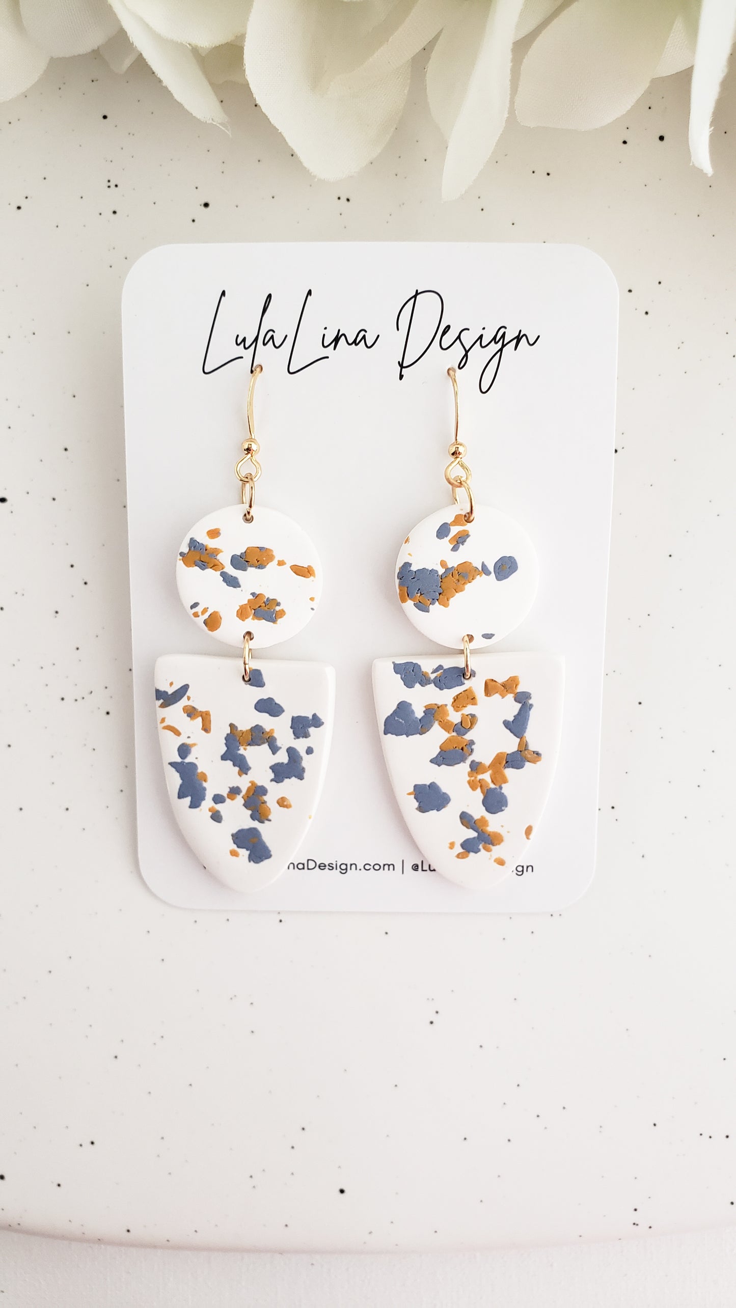 Dangles | Dusty Blue and Mustard