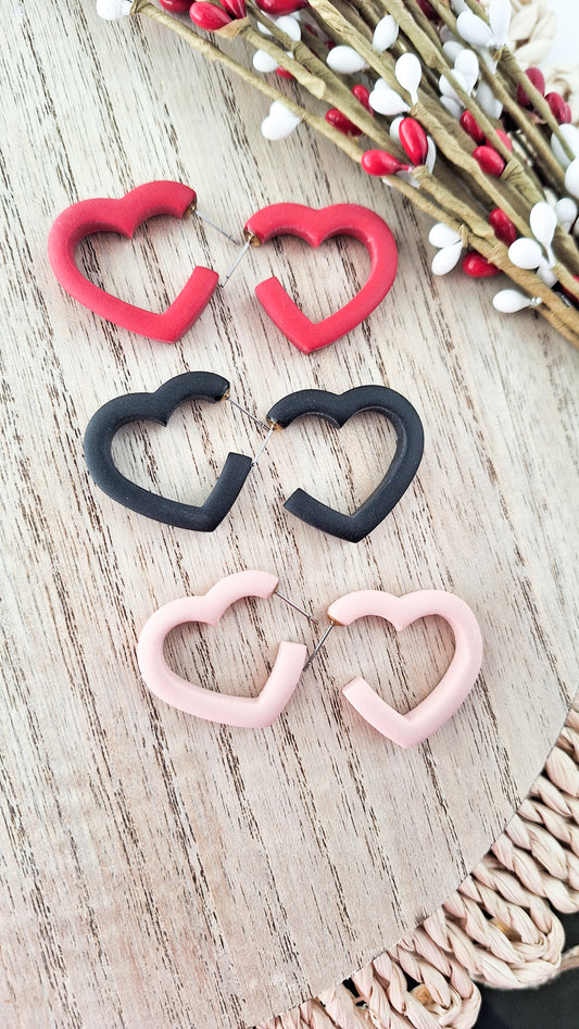 Heart Hoops in Clay | L-O-V-E Collection