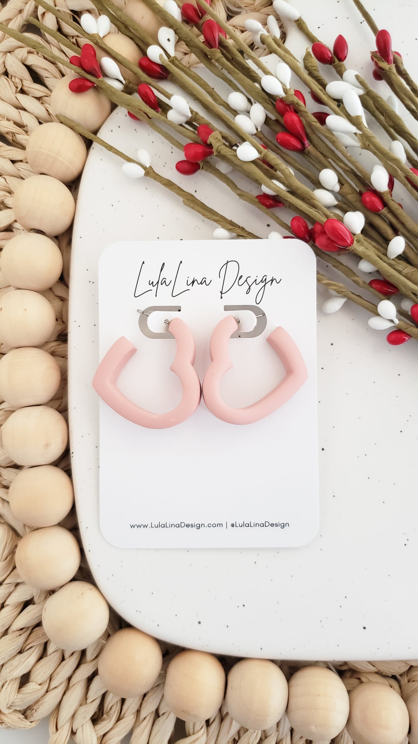 Heart Hoops in Clay | L-O-V-E Collection