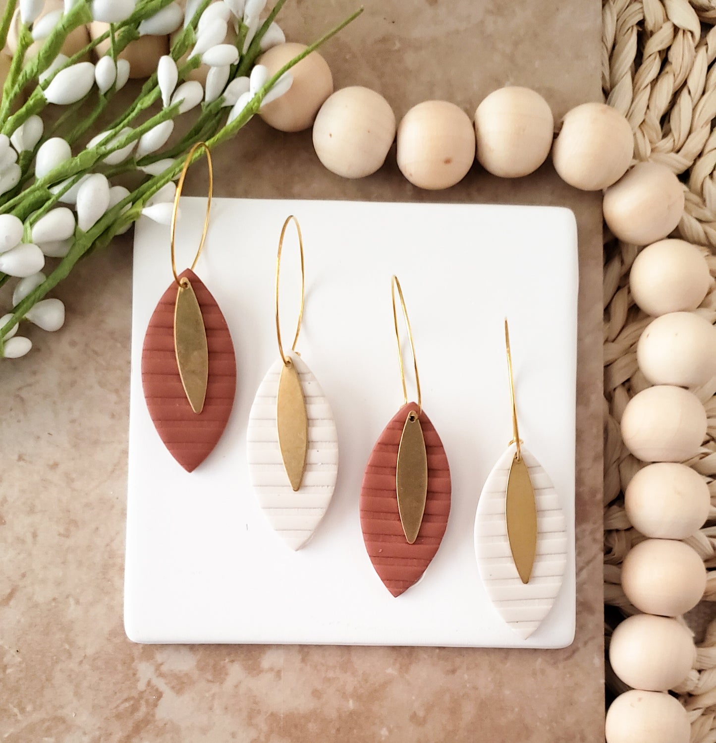 Feather Hoops | Sandstone