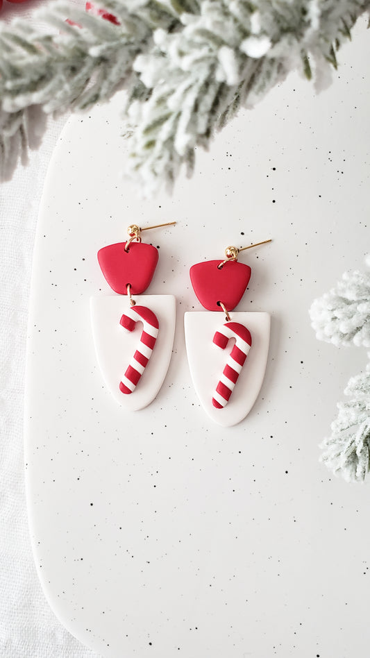 Clay Earrings | Candy Canes | Tis the Season